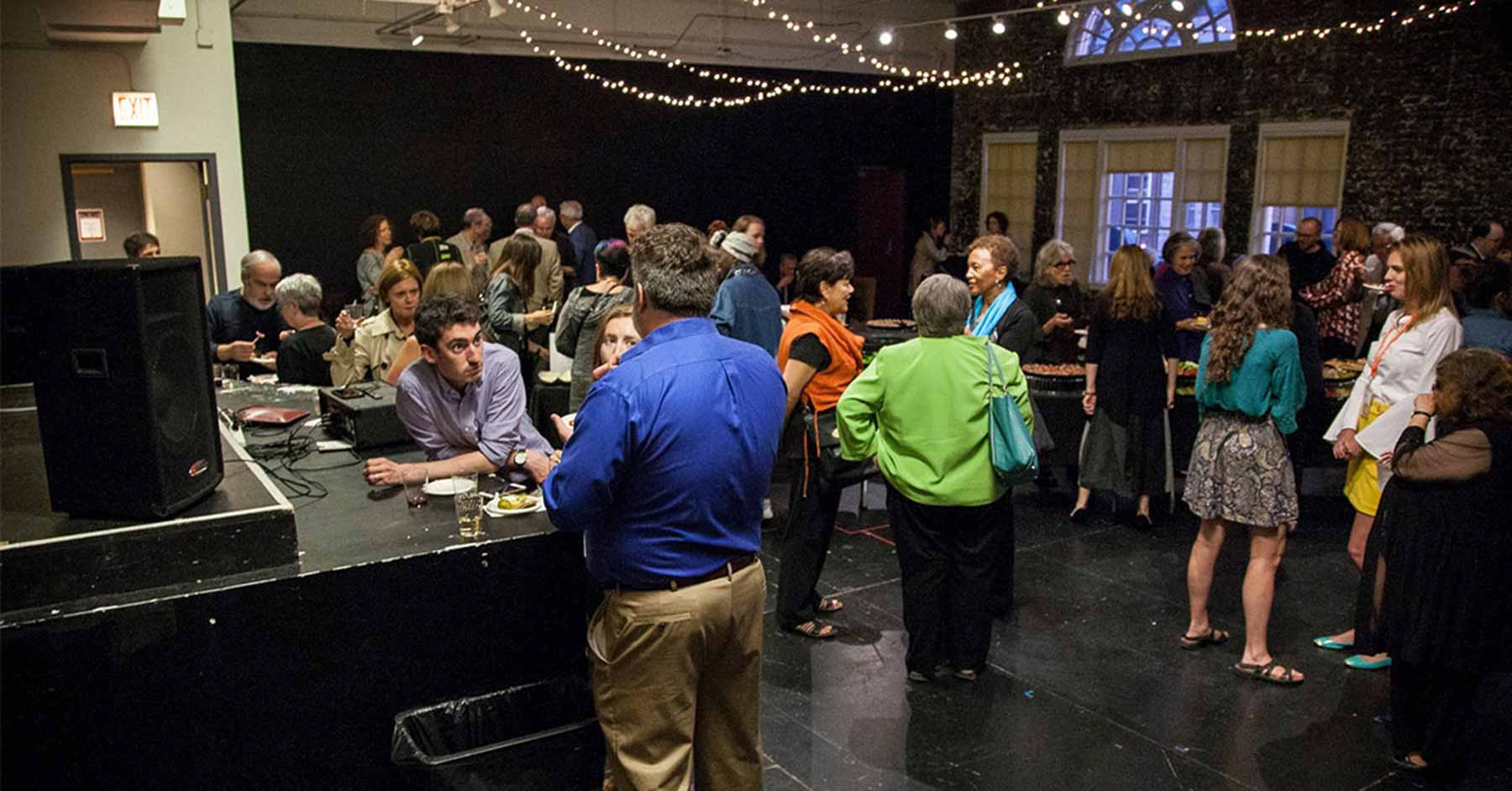 Group of people gathered for the Playwright's Society